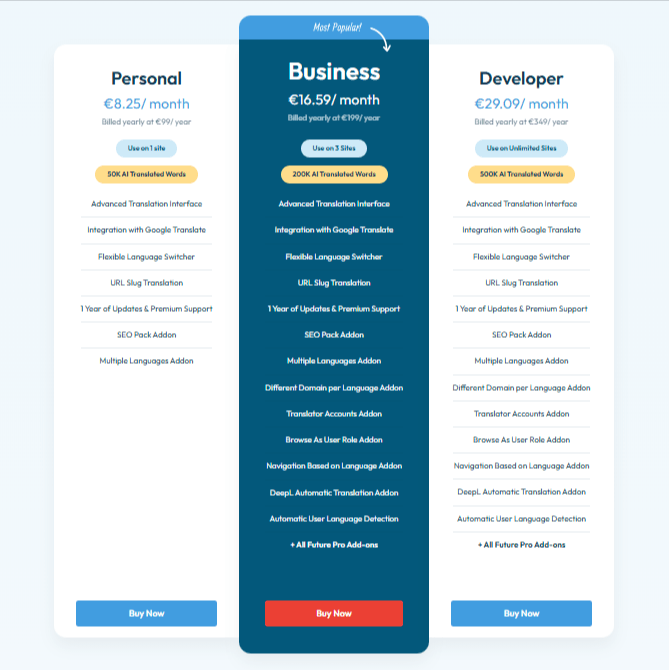 translatepress pricing