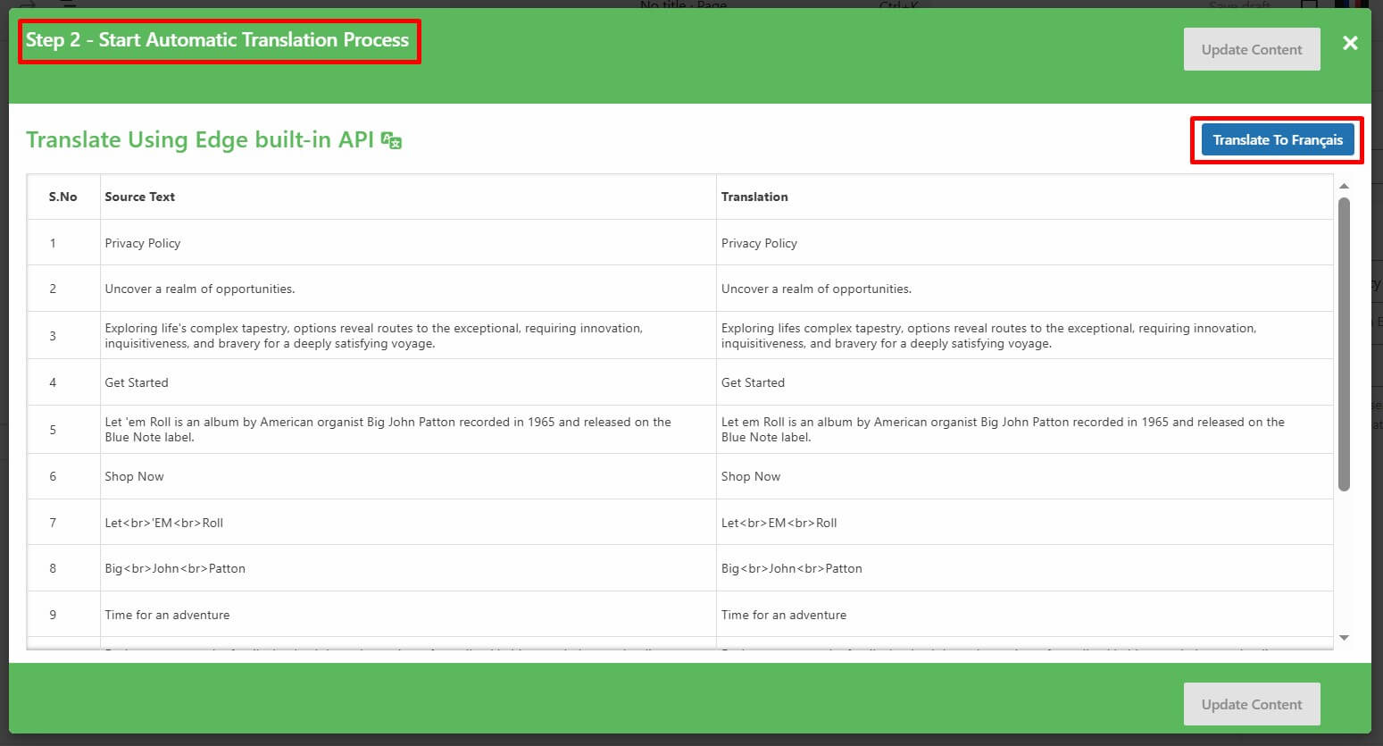 edge ai translation tab